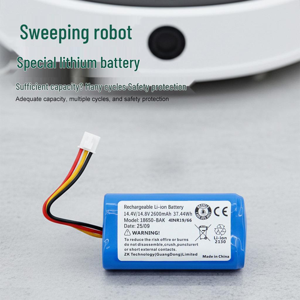 18650 Cylindrical Lithium Battery 2600mAh for Liectroux Robot Vacuum Cleaner