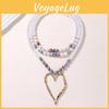 Punk Style Womens Jewelry With Hollow Metal Heart Pendant And Zinc Alloy Chain For Fashion