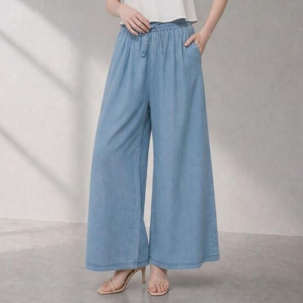 Melting Brown Women Denim Long Skirt Pants
