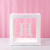 Clear Balloon Box with 26 White Letters for Birthday Party and Baby's First Birthday Decoration