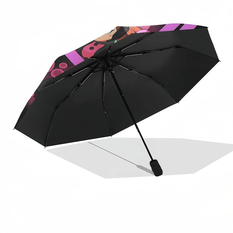 1pc My Hero Academia Dabi & Midoriya Izuku Outdoor Umbrella - Automatic Opening/Closing, Portable 3-Fold Design with 8-Rib Iron Frame - Perfect Gift f