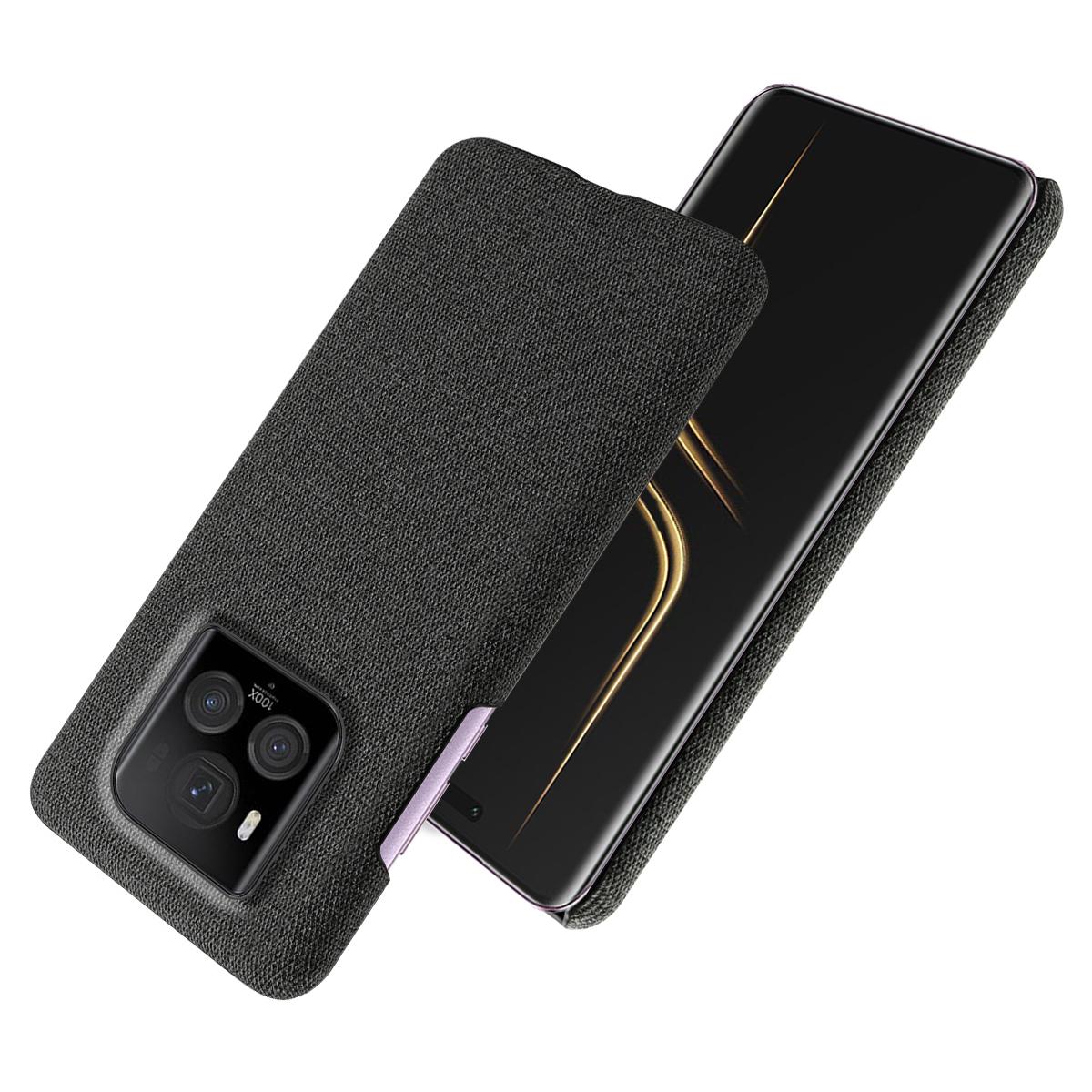 

For Honor Magic6 Ultimate 5G Case Cloth+PC Anti-Slip Shockproof Phone Cover Black