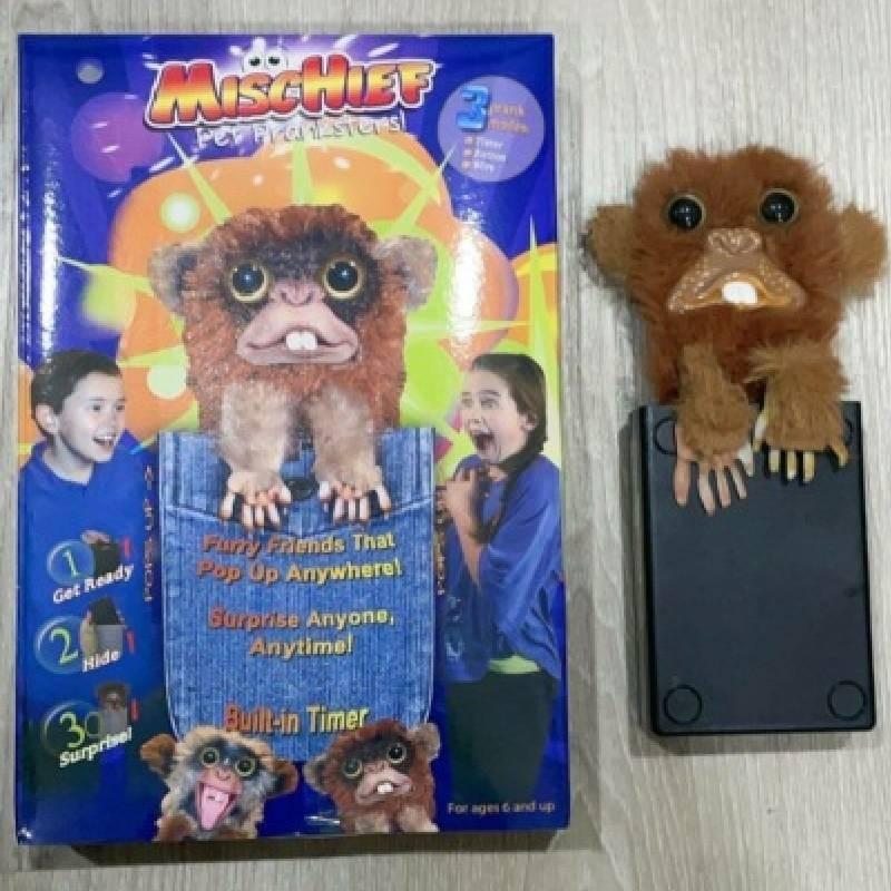 

Уникальная и забавная игрушка-обезьянка из резины для розыгрышей с таймером для уморительных подарков-приколов Bucktooth