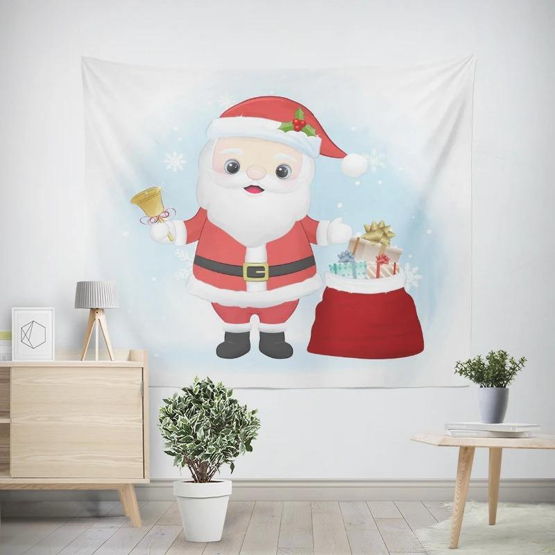 

Рождество Новый год Милый Санта Клаус Узор Подарок Гостиная Спальня Декоративный гобелен 100x75cm