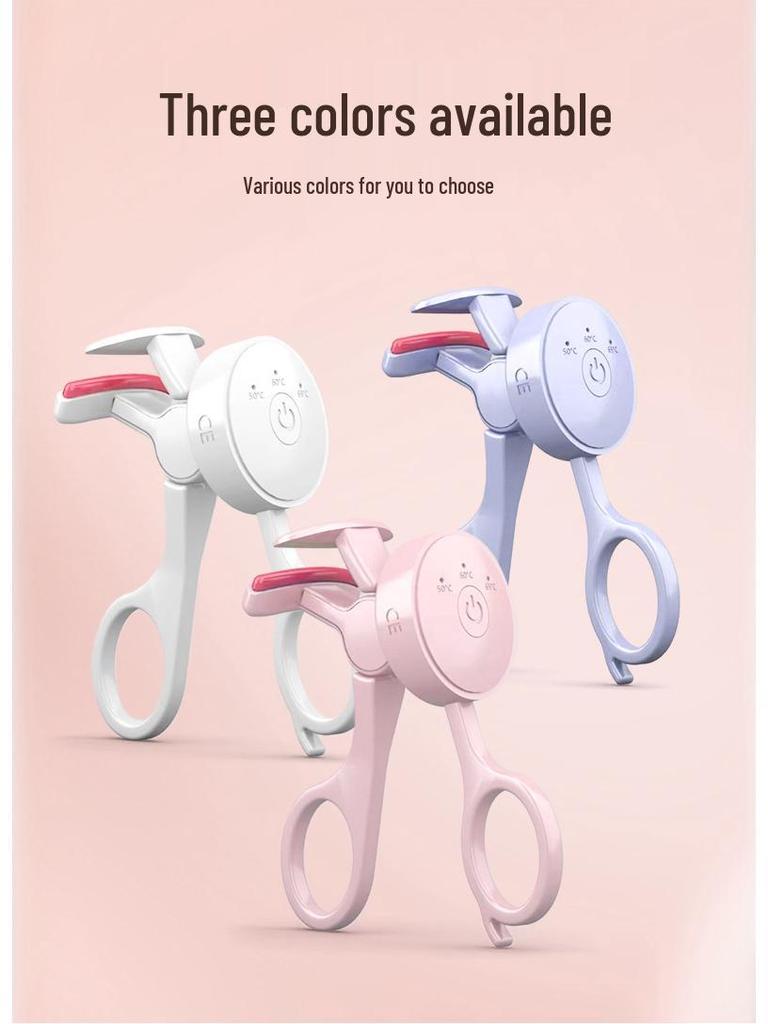Rechargeable Frameless Electric Eyelash Curler - Long-lasting Natural Curl and Shaping Device