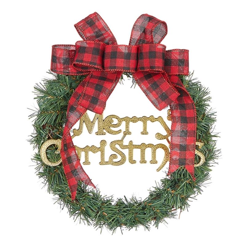 

Merry Christmas Wreath with Pinecone for Front Door, Window, Hallway, Yard, Christmas Indoor and Outdoor Decoration
