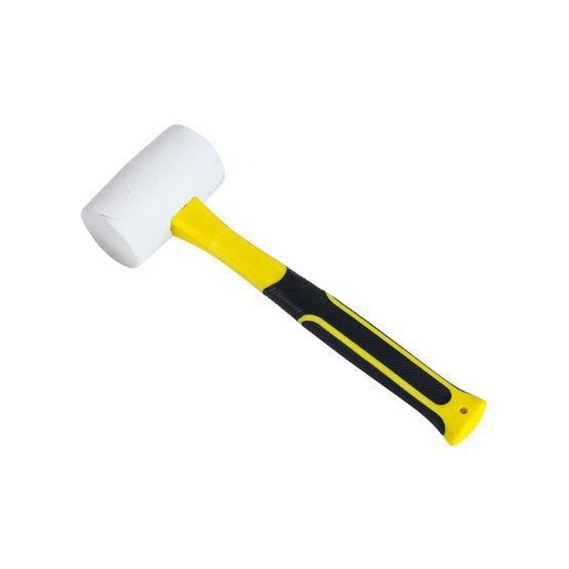 White Rubber Mallets With Fiberglass Handle High Density Nonslip Grip 5kg Impact Force For Woodworking And DIY Projects