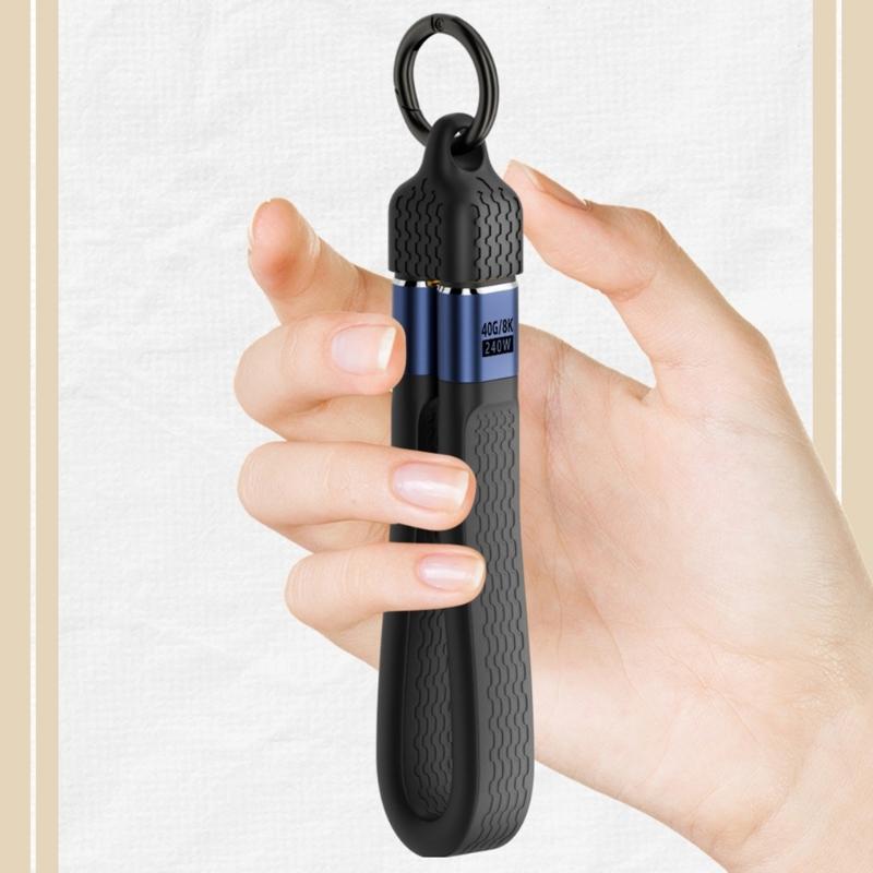 USB4 Cable PD240W Fast Charging 40Gbps Data Transfer Compatible Flexible Design 8K Video Output Aluminum Alloy Texture