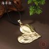 New Dumb Gold Irregular Love Long Pendant, Women's Exaggerated Heart-shaped High-end Leather Rope Long Necklace