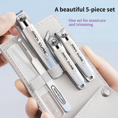 1SET (5 pieces)Stainless Steel Dead Skin Scissors Nail Art Tools Nail Clippers Nail Clippers Wholesale Nail Clippers Set Box