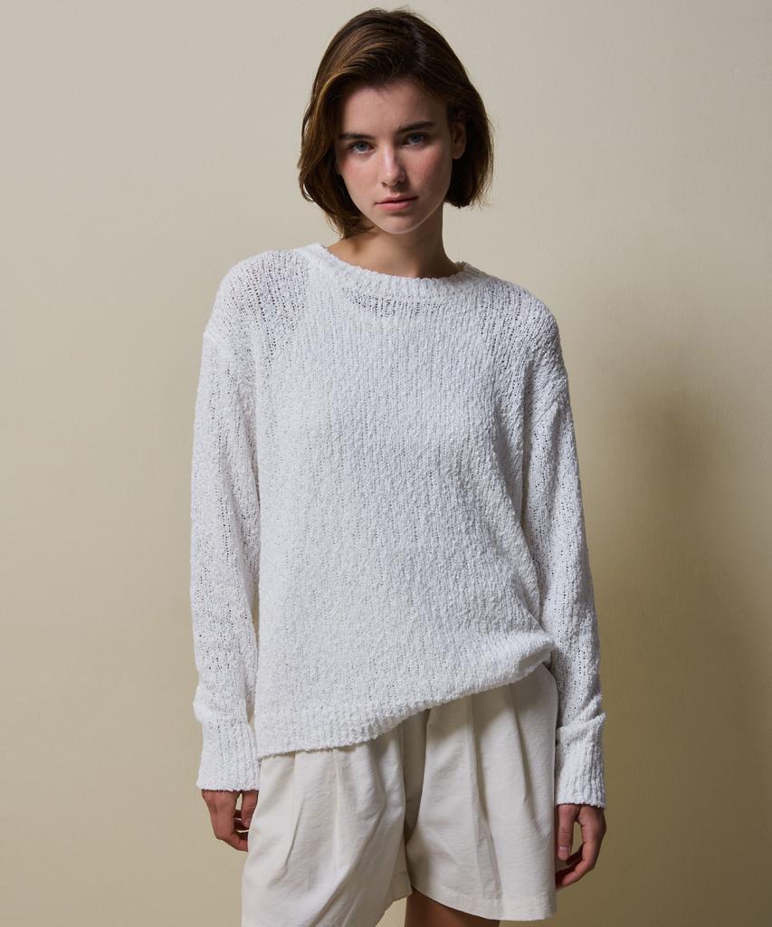 SHINE ON YOU Cotton Blend Loose Knit_ White