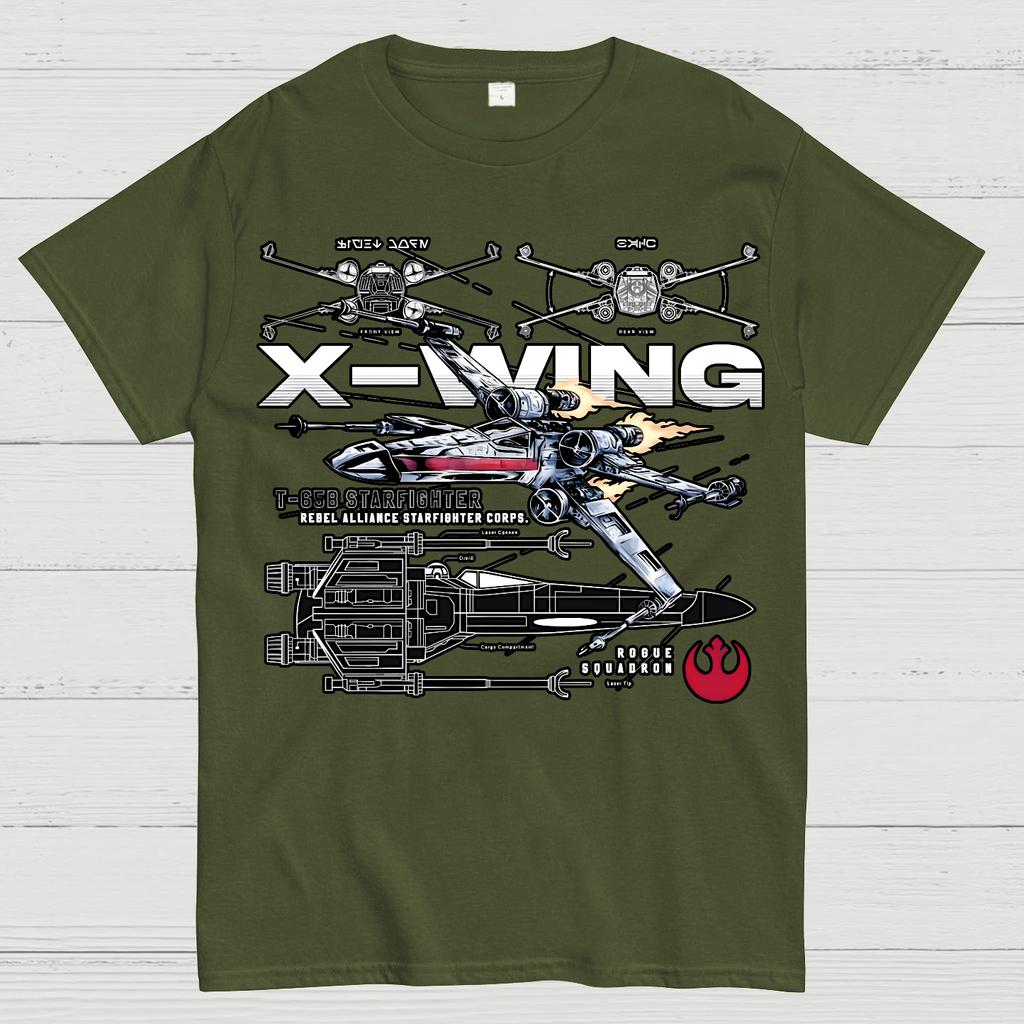 X-WING REBEL ALLIANCE Unisex 100% Cotton Geek T-shirt
