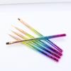 Nail Art Brush Set: Electroplated Plastic Brushes for Painting, Sweeping, Lining, and Gradient Effects