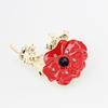 European-American Style Maple Leaf Rhinestone Flower Brooch Corsage