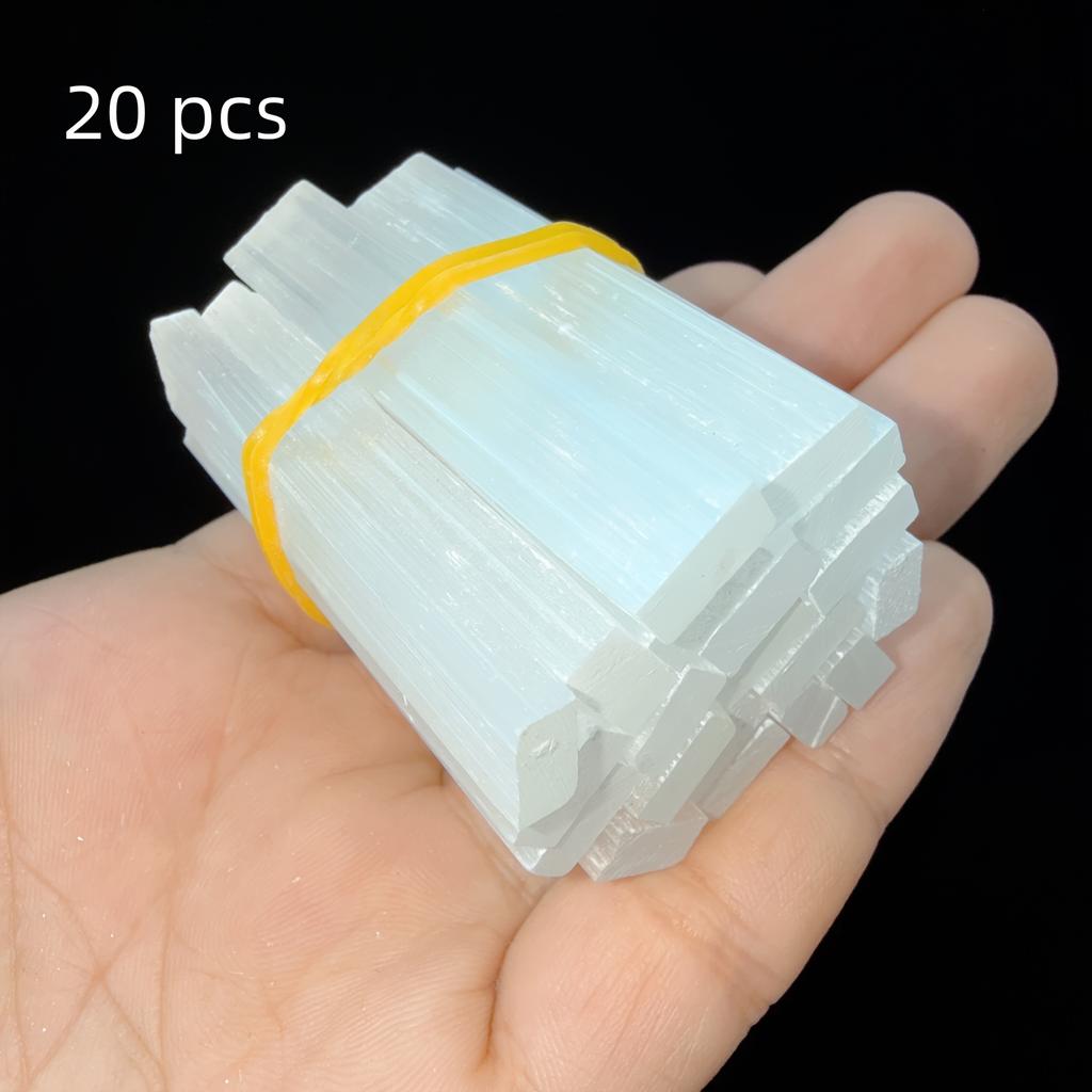 5/10/20pcs Natural Selenite Crystal Sticks, White Quartz Wands for Soul Protection, Elegant Decorative Crystals, Spiritual Gifts