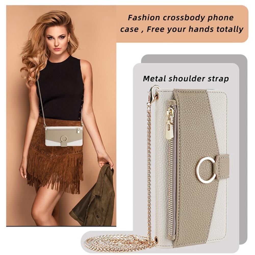 For Xiaomi Redmi A5 4G (171.7mm) Case Mirror Wallet Leather Phone Cover with Chain Shoulder Strap