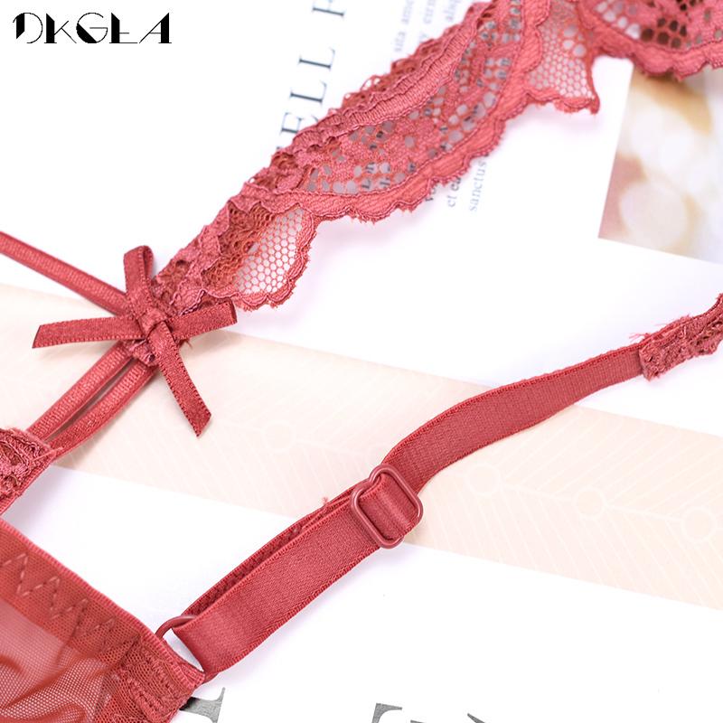 DKGEA Women Thin Brassiere Sexy Bra Set Lace Underwear Plus Size D E Cup