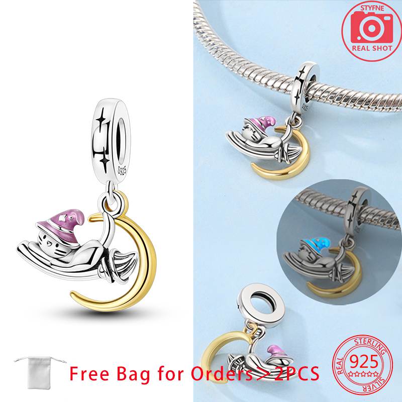 Anniversary Exquisite Charms Copper Magic Cat Moon Beads Fit Original Bracelets Beads Charms Jewelry Making Jewelry Gift