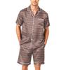 Men's Short Sleeve Pajama Set Button Down Shirt with Notched Collar and Matching Shorts Soft Casual Loungewear Sleepwear S to XXXXL