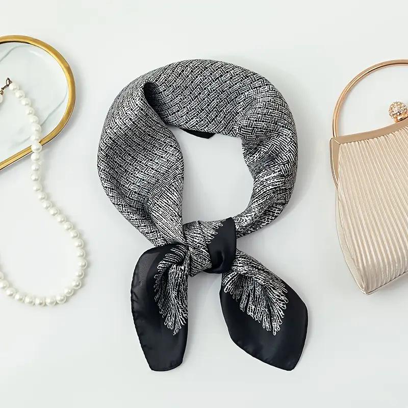High-End Retro Korean-Style Silk Square Scarf: Versatile Fashion Accessory for Women
