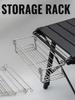 CLS Folding Aluminum Side Table with Net Extension and Hanging Storage Basket