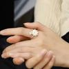 Lotus Pure S925 Silver-Plated Women's Adjustable Retro Ring - Light Luxury, Versatile Niche Design.