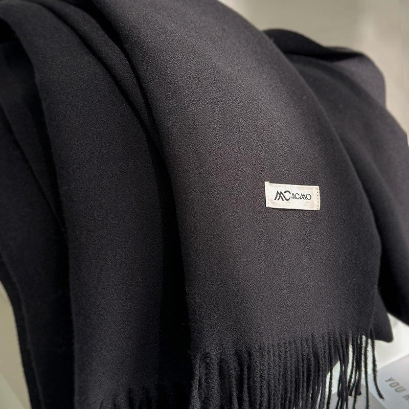 Cachecol Inverno Feminino Sólido 26 Cores Quente Espesso Caxemira Xale Moda Exterior Luxo Franjas Pashmina Envoltório Senhora Cachecóis à Prova de Vento