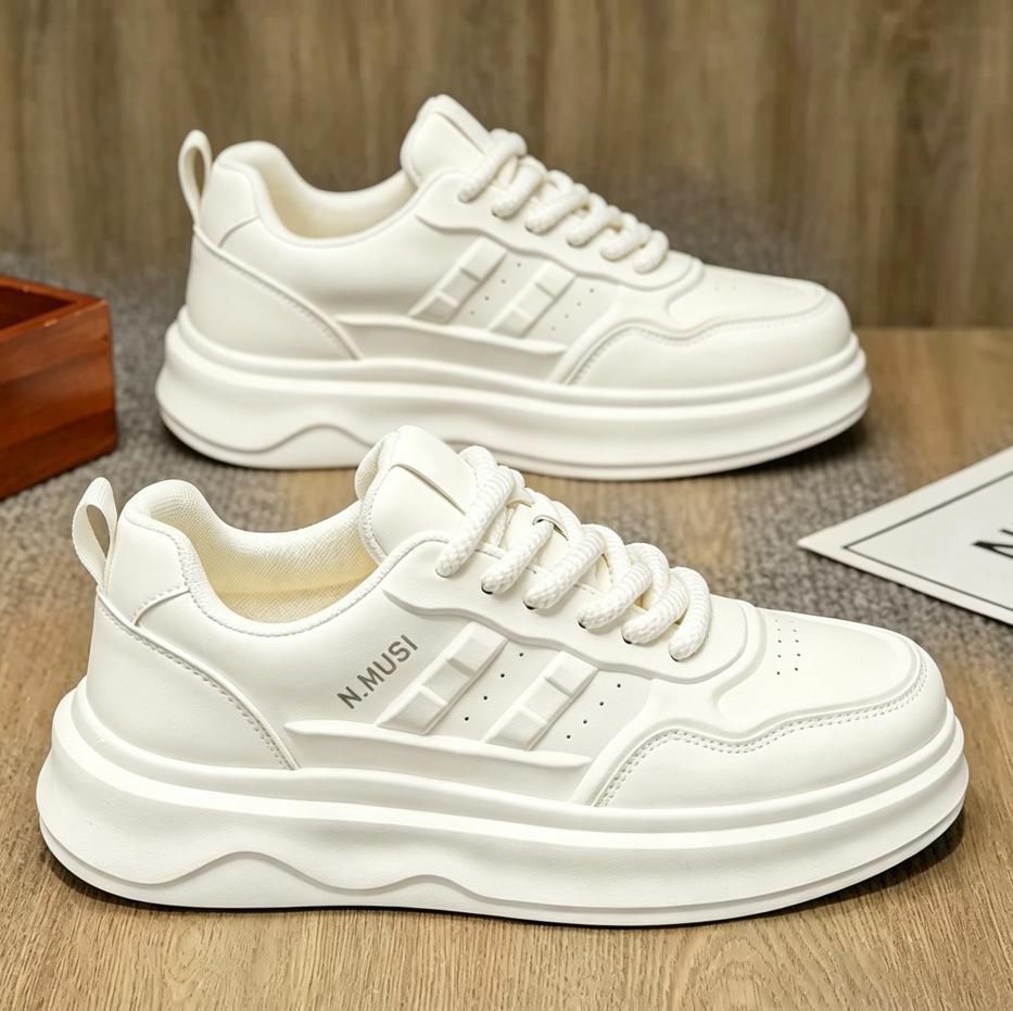 Casual Sneakers  New Model Men'S Trendy Versatile Thick Soled Breathable White Sports Shoes Casual Board Shoes Running Shoes