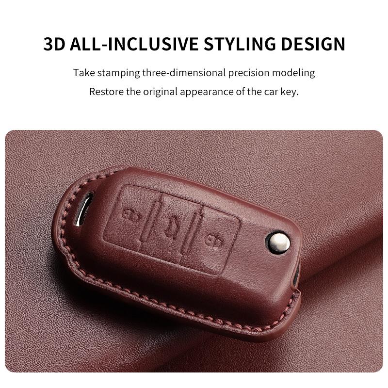 Leather Car Key Case Cover for Volkswagen VW Polo Golf7 MK7 Tiguan Passat Golf Jetta Lavida Car Remote Key Case Shell Accessorie