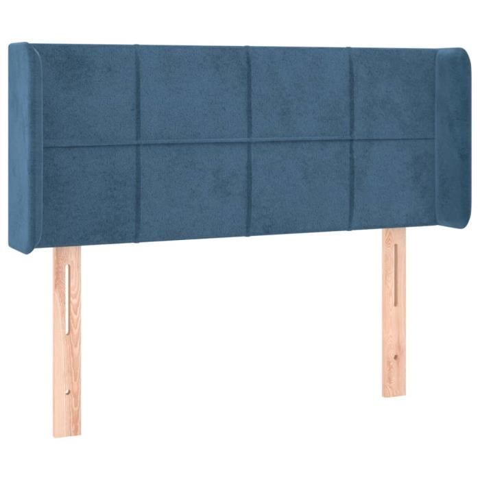 VidaXL Tête de lit avec oreilles Bleu foncé 93x16x78-88 cm Velours3118808
