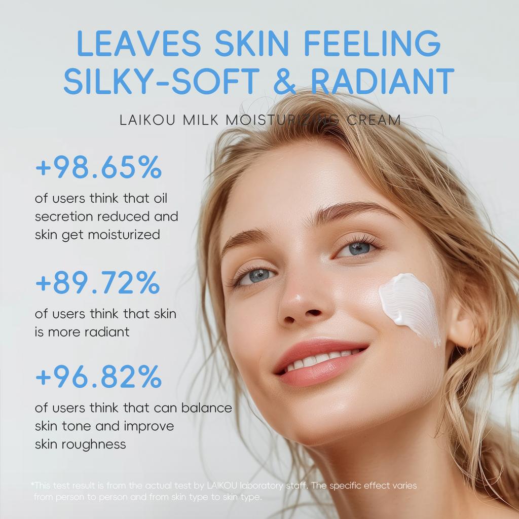 LAIKOU Milk Extract Moisturizer Facial Cream 25g Hydrating Nourish Brighten Smooth Skin Daily Care for All Skin Types Travelsize