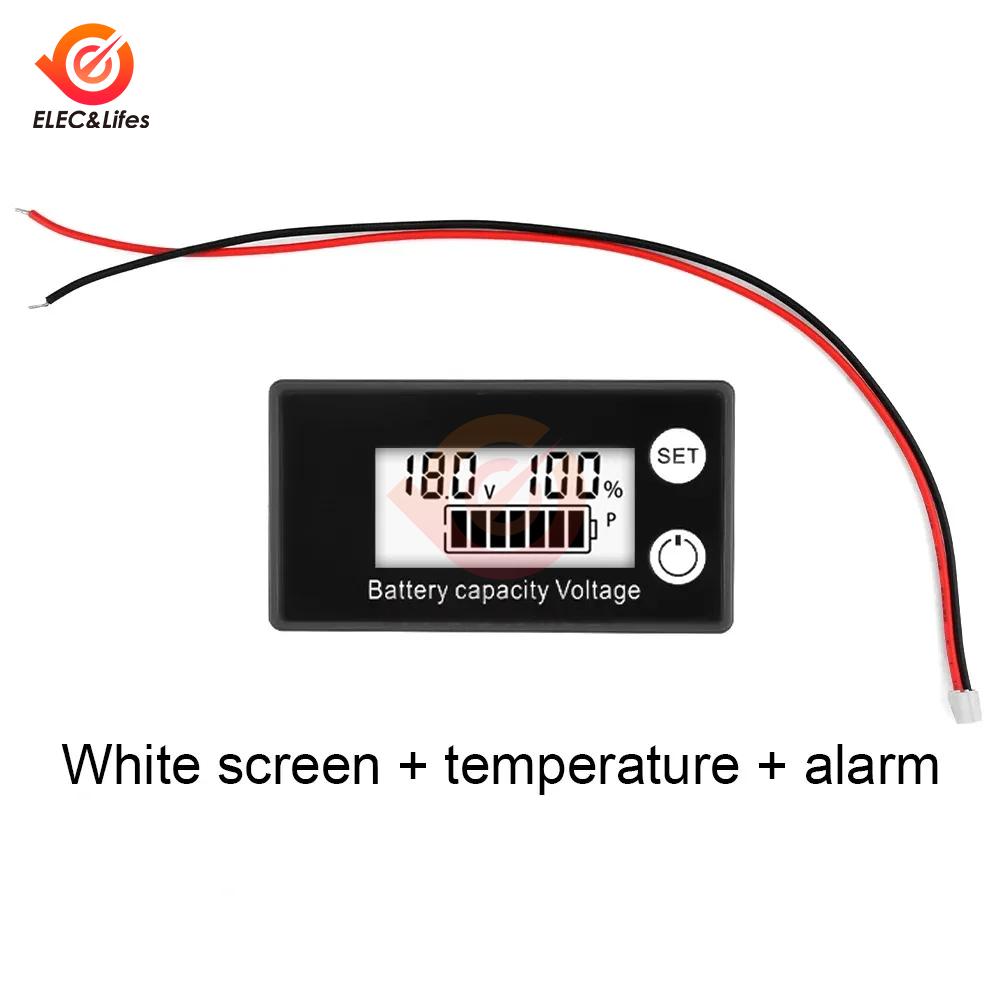 DC 8V-111V Battery Capacity Indicator LCD Digital Electricity Meter Lead-acid Lithium LiFe PO1 Voltage Tester for Car Motorcycle