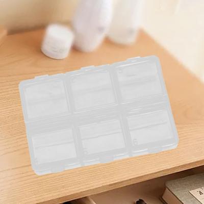 Scatola Portaoggetti Trasparente 6 Scomparti Multiuso Regolabile Portaoggetti per Gioielli Perline Punte per Nail Art per Manicure Ornamento