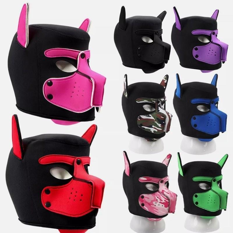 Puppy Hood Halloween Role Play Dog Mask Cosplay Full Head Cover Couples Toys Sex