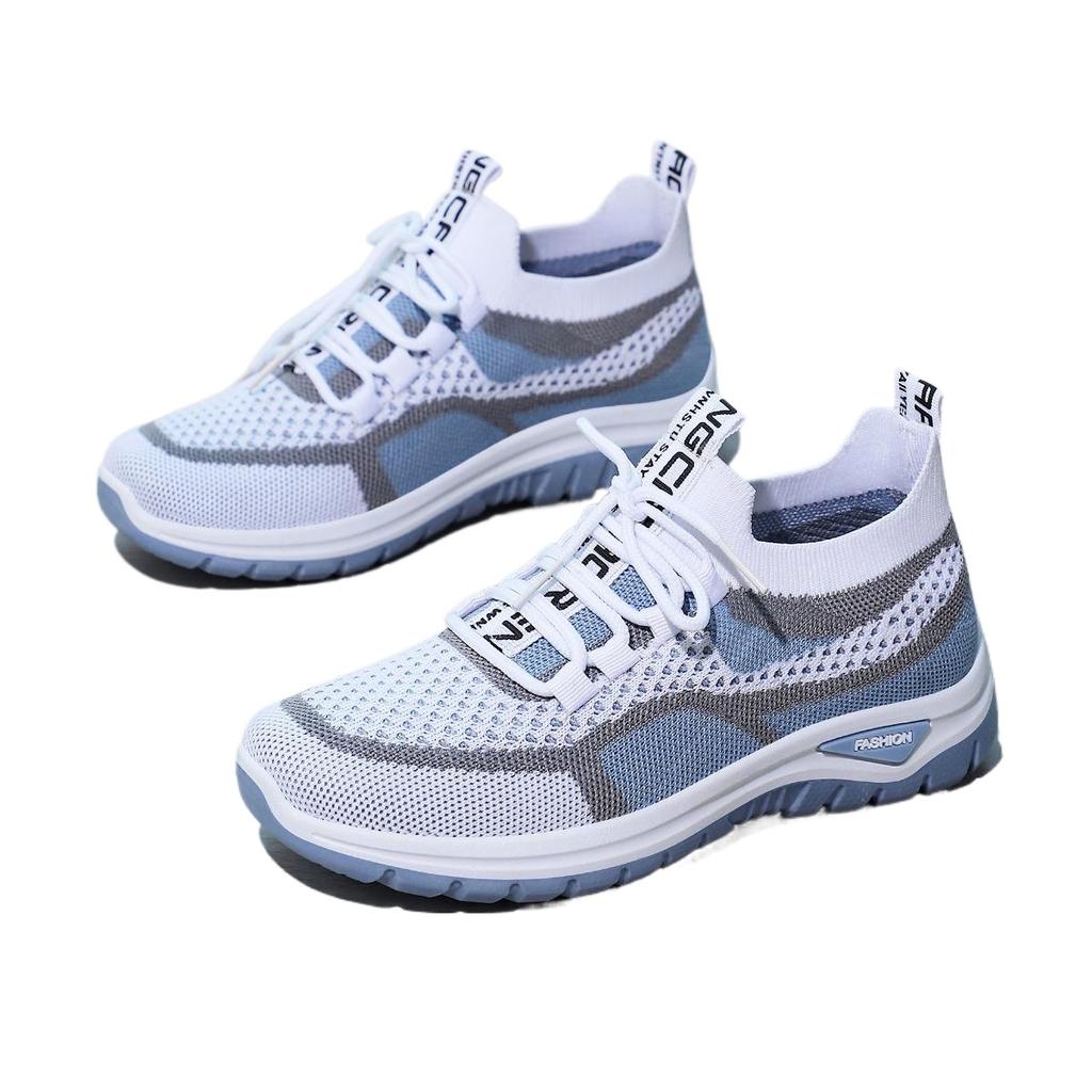 Women's Lightweight and Breathable White Sports Shoes - Comfortable Low Cut Lace Up Casual Walking Shoes, Outdoor Travel Shoes