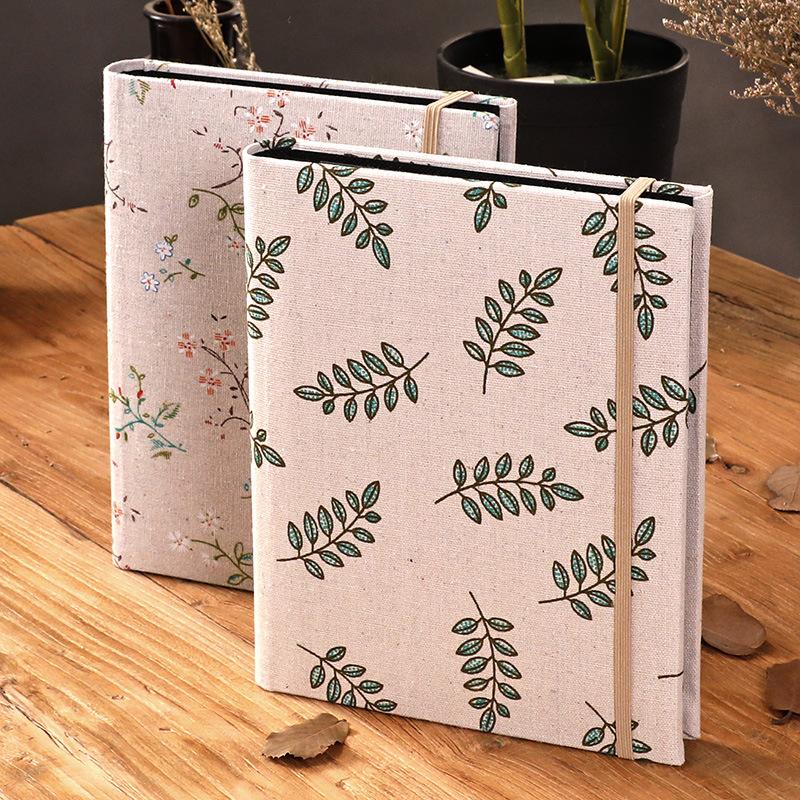 6-inch 200 Pockets Linen Fabric Cover Photo Album Lacing Creative Picture Storage Scrapbooking Album 4R Kids Family Memory Album