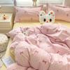 Thickened twill abraded four-piece set cartoon cute printed student dormitory bed sheet quilt set three-piece set