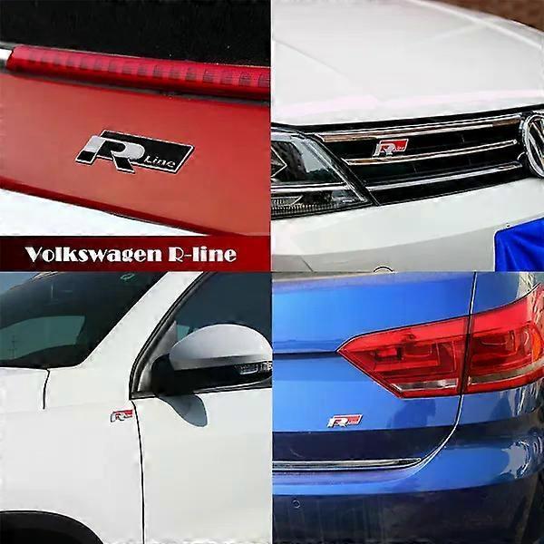 2PCS Car Trunk Metal Rline R-LINE Emblem Badge Sticker