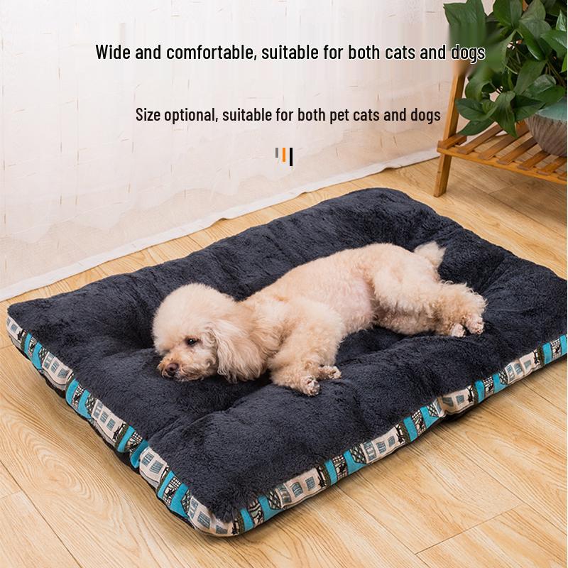 Four Seasons Pet Cushion: Thick Cotton Sleeping Pad for Cats and Dogs