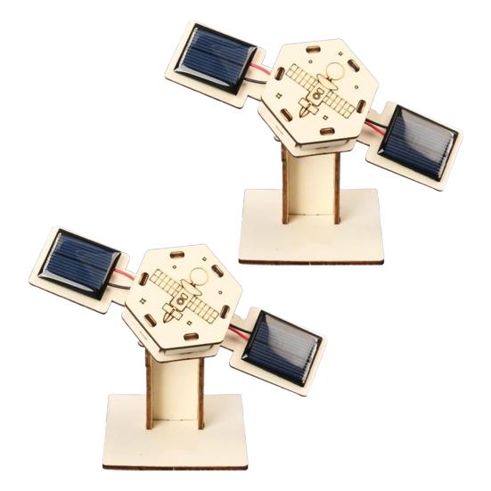 1/2Pcs DIY Artificial Satellite Model Kit Educational Handmade Wooden Puzzle Satellite Model Kids Science Exploration Projects STEM Toy Space Gift