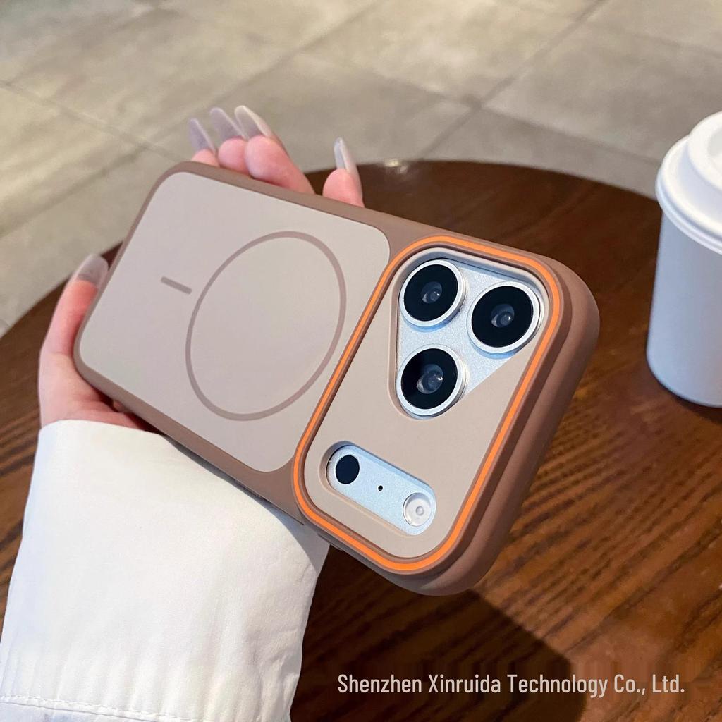 Compatible iPhone 17 Pro Max case: dual-tone, slim ring, magnetic, matte skin-feel, Apple 16 drop-proof protection.