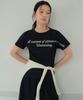 Wednesday Oasis For Woman Note Lettering Semi-Crop Short Sleeve T-Shirt_Black(W26Tp21)