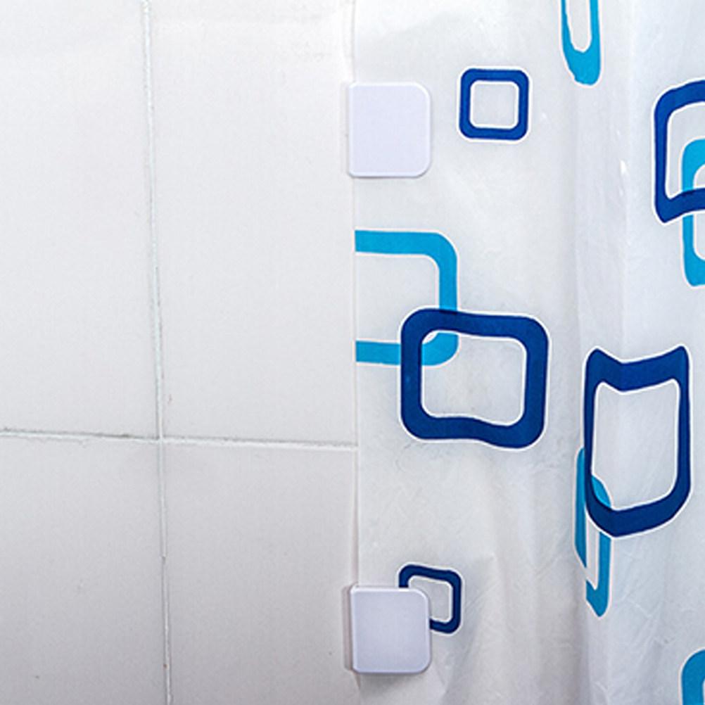 6Pcs Windproof Shower Curtain Stop Clips Self-Adhesive Prevent Curtain Blow Shower Drapery Guards Bathroom Accessories White