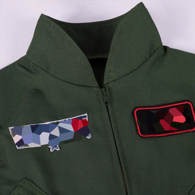 2025 Children's Military Green Pilot Cosplay Uniform for Stage Performance and Role-Playing