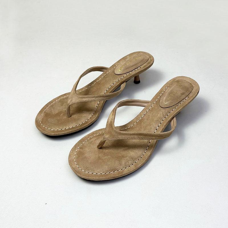 Fashion Fashion Round Toe Ladies Low Heel Slippers Shoes Spring Summer Women Heeled Slides Slippers Female Flip flops Sandals Pumps
