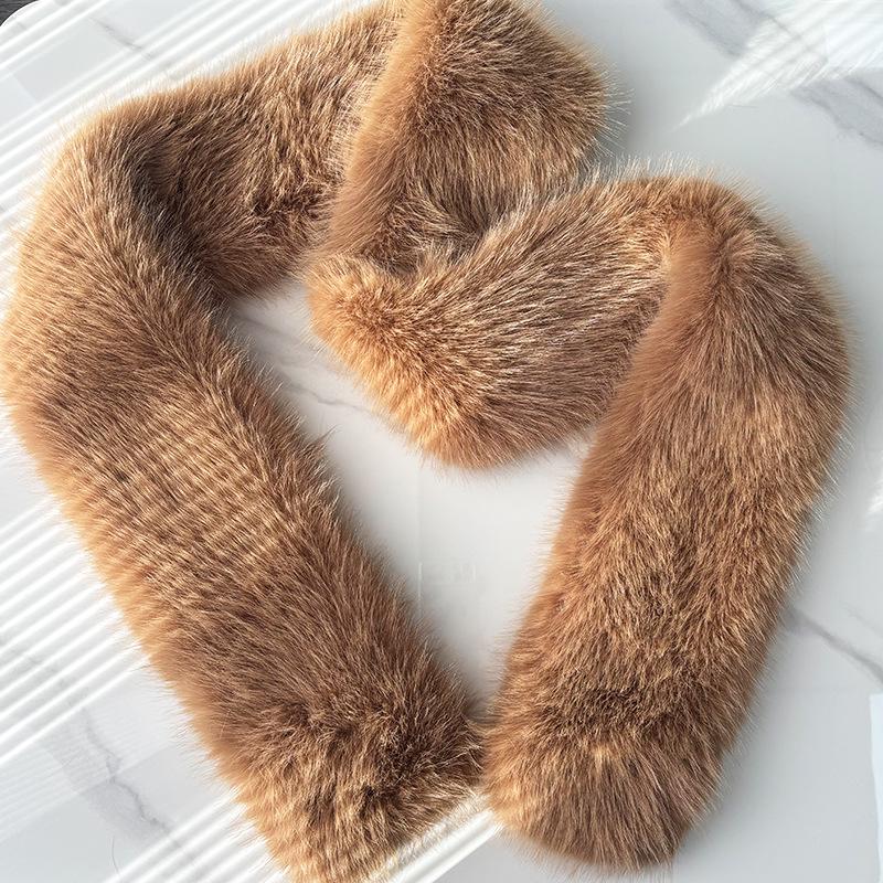 European and American Style Thickened Imitation Fox Fur Scarf: Warm, Versatile, Plush Neck Warmer