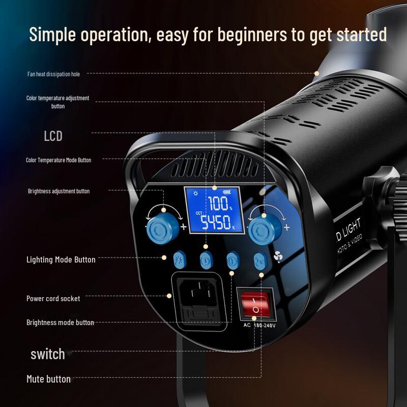 Professional 300W COB LED Studio Video Light