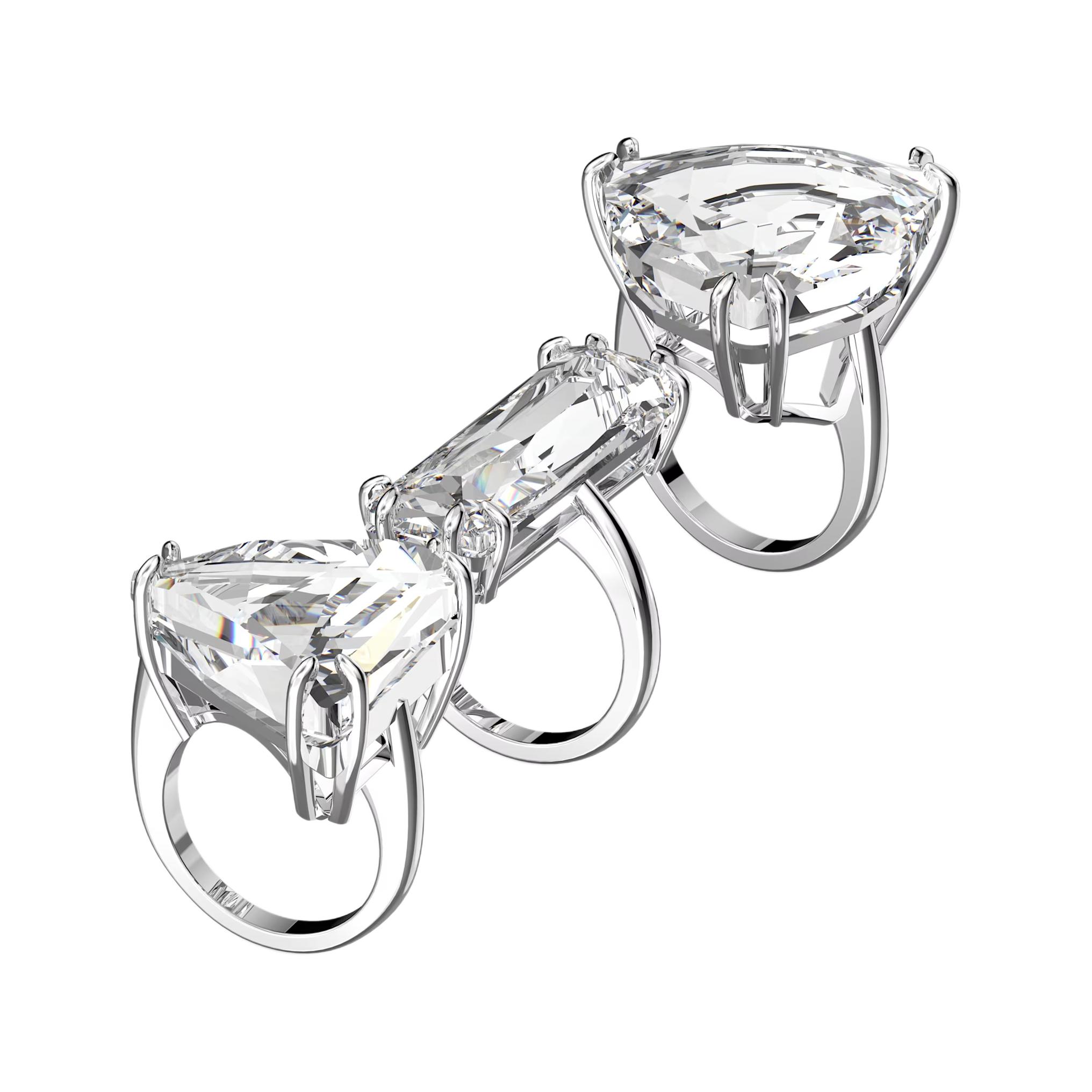 Swarovski Mesmera Solid Design Rhodium Plated Crystal Ring Women rings Silver 5610385 52
