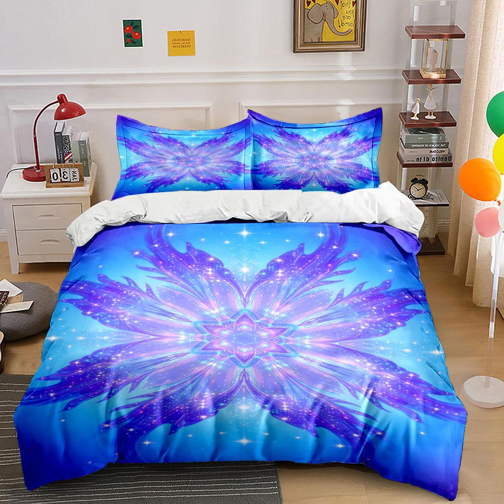 

Purple floral starburst design. Bedding sets Duvet cover sets Duvet covers Pillowcases(1 * Duvet Cover 2 * Pillowcases without duvet insert) 135x200cm