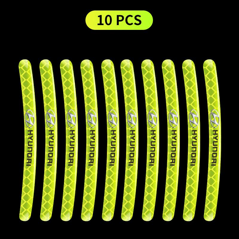 Car Wheel Hub Reflective Stickers Tire Rim Luminous Accessories For Hyundai Tucson Solaris I30 Creta Ix35 I40 Veloster Santafe
